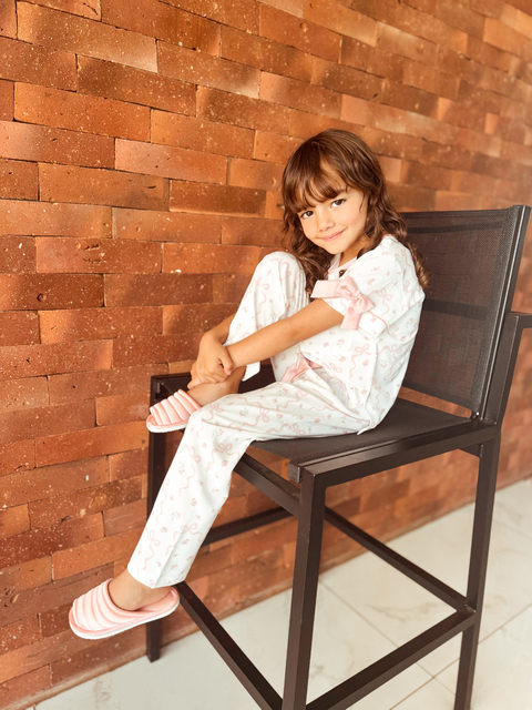 Pijama Infantil Longo Laços - comprar online
