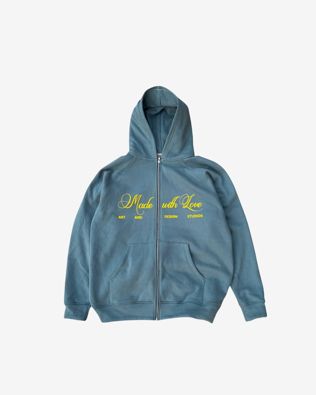 Campera Zip Celeste