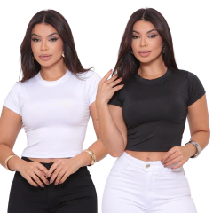 Kit com 2 Blusas lisas modelo gola alta - comprar online