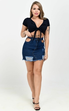 Saia Jeans Premium com Detalhe de Abertura na internet