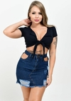 Saia Jeans Premium com Detalhe de Abertura