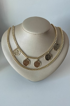 colar duas volta moedas - comprar online