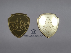 Aplique em acrílico do escudo patrulha canina