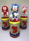 Cofre decorado com biscuit do tema Sonic