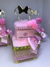 Caixa acrílica dupla do tema Minnei rosa