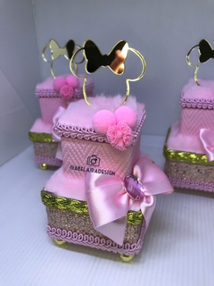 Caixa acrílica dupla do tema Minnei rosa - comprar online
