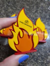 Aplique em acrílico duplo de fogueira