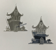 Aplique em acrílico do castelo da Wandinha - comprar online