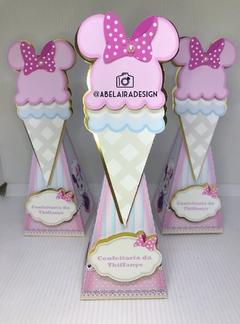 Caixa cone do tema Confeitaria da minnie