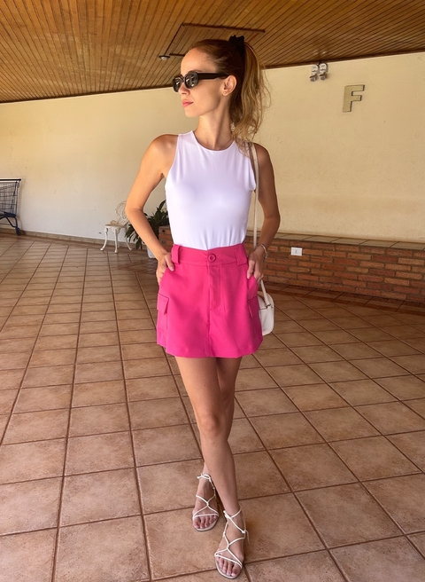 Shorts saia Bruna rosa