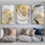 Conjunto com três quadros decorativos Abstratos Gold - comprar online