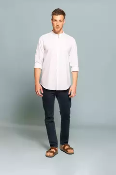 Camisa Lino Mao Thai (Blanco) en internet