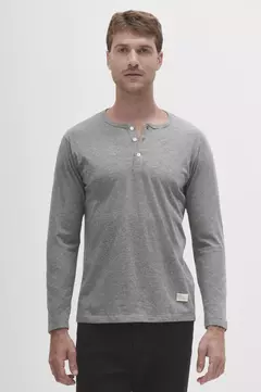 Remera Lisa Manga Larga (Gris)