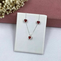 Conjunto Coração Vermelho