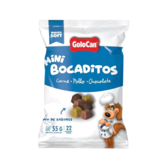Golocan mini bocaditos de carne, pollo y chocolate