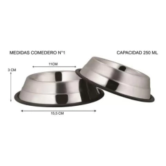 Comedero acero 2 tonos antivuelco (XS) 15,5cm 150ml - comprar online