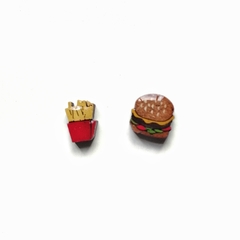 Aretes Hamburguesa y papitas