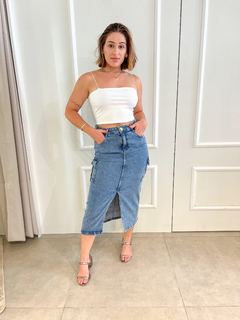 Cropped canelado 3D - comprar online