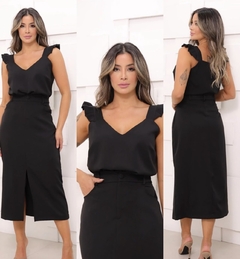 Conjunto Alfaiataria blusa + saia Giovana na internet