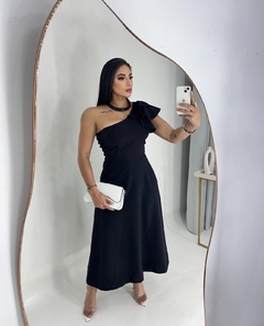Vestido Ombro único - Com babados