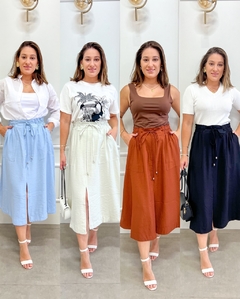 Saia midi Viscolinho