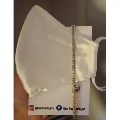 Barbijo de Saten Blanco