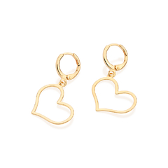 Brinco Argola Coração Banhado a Ouro 18k Cód. 527286 - comprar online