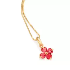 Conjunto Brincos E Colar Rommanel Rosa Flor Lindo Delicado - loja online