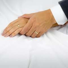 Alianças Para Casamento Ouro Legítimo 18k Abauladas 2 Gramas 2mm - Farinni Joias