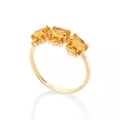 Anel Aparador Feminino Rommanel Banhado A Ouro Com Zircônias E Cristais - comprar online