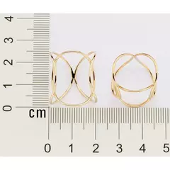 Anel Feminino Entrelaçado Banhado A Ouro 18k Rommanel - loja online