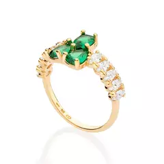 Anel Skinny Banhado A Ouro 18k Com Zircônnias - comprar online