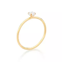 Anel Solitário Rommanel Banhado A Ouro Com Zircônias - comprar online