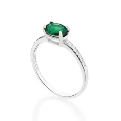 Anel Solitário Rommanel De Prata 925 Com Zircônia E Cristais Cod-810268 - comprar online