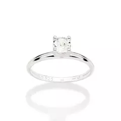 Anel Solitário De Prata 925 Rommanel Com Zircônias Cod-810261 - comprar online
