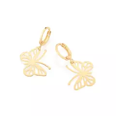 Brinco Argola Borboleta Feminino Rommanel Banhado A Ouro 18k - comprar online