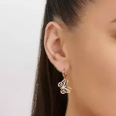 Brinco Argola Borboleta Feminino Rommanel Banhado A Ouro 18k na internet