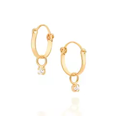 Brinco Argola Infantil Hipoalergênica Rommanel Com Cristais Banhada A Ouro 18k - comprar online