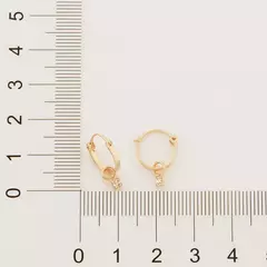 Brinco Argola Infantil Hipoalergênica Rommanel Com Cristais Banhada A Ouro 18k - Farinni Joias