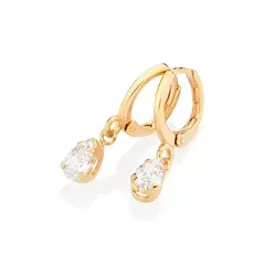 Brinco Argola Banhado A Ouro 18k Com Zircônias Hipoalergênico Cód-527237 - comprar online