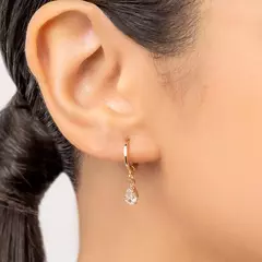 Brinco Argola Banhado A Ouro 18k Com Zircônias Hipoalergênico Cód-527237 na internet