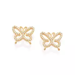 Brinco Borboleta Banhado A Ouro 18k Rommanel Com Zircônia