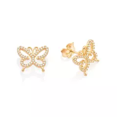 Brinco Borboleta Banhado A Ouro 18k Rommanel Com Zircônia - comprar online