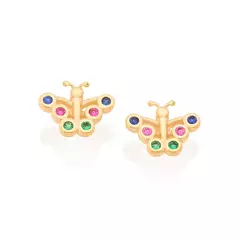Brinco Rommanel Borboleta Banhado A Ouro 18k