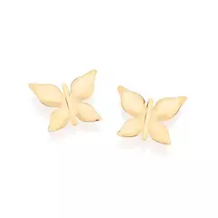 Brinco Botão Borboleta Banhado A Ouro 18k Feminino Rommanel - comprar online