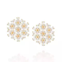 Brinco Para Festa Botão Flor Da Vida Banhado A Ouro Com Zircônias na internet