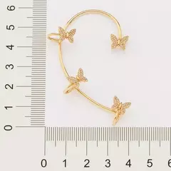 Brinco Ear Wrap Borboleta Banhado A Ouro 18k Rommanel Com Zircônias na internet