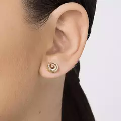 Brinco Feminino Rommanel Espiral Banhado A Ouro 18k Com Zircônias Cód-527278 na internet