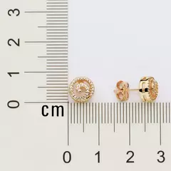 Brinco Feminino Rommanel Espiral Banhado A Ouro 18k Com Zircônias Cód-527278 - Farinni Joias