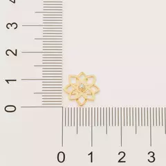 Brinco Flor Banhado A Ouro Rommanel Com Zircônia Lindo Feminino - Farinni Joias